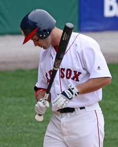 Chris Carter, back in May, using one of Jason Bay's bats in Pawtucket.  Photo courtesy of Kelly O'Connor/sittingstill.net and used with permission.