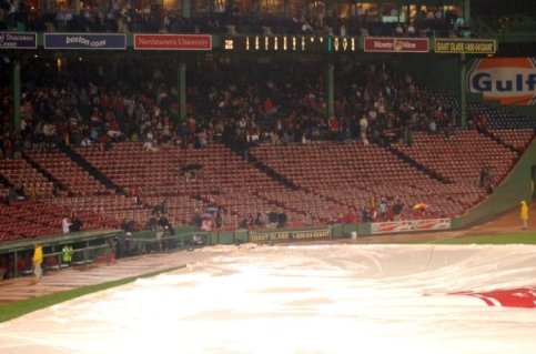 Fenway in the rain at the end of last September.  I've been to too many rain-delayed games to count.  Glad I missed this one!