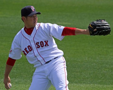 Daisuke at Pawtucket yesterday (Photo courtesy of Kelly O'Connor/sittingstill.net and used with permission).  Matsuzaka threw five shutout innings and led the team to a win - splitting their double header. 