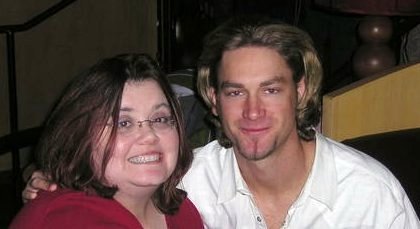 This is me with Bronson Arroyo in 2006 at the first New Stars for Young Stars event. My little heart...