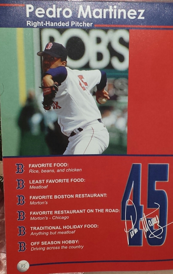 In 2001 you could use this book to stalk players at their favorite restaurants in Boston and on the road!
